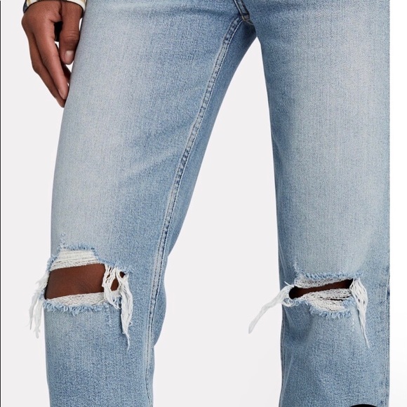 NWT Re Done 70’s Stove Pipe High Rise Destroyed Jeans - Picture 2 of 11